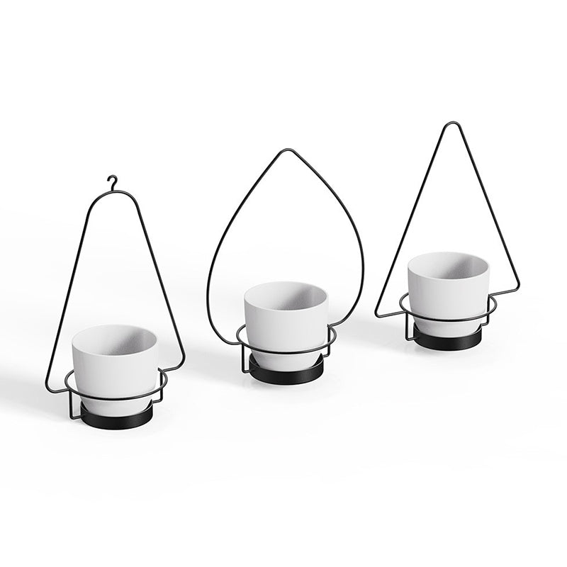 001- ZJ-YX08 3-in-1 Flower Pot Holder Wall-mounted Geometric Iron Hanging Rack 001- ZJ-YX08 3-in-1 Flower Pot Holder Wall-mounted Geometric Iron Hanging Rack